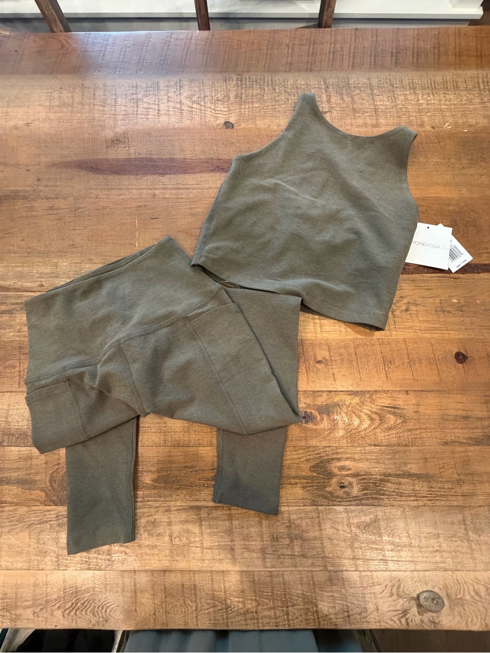 Beyond Yoga Olive Legging and Tank Set
